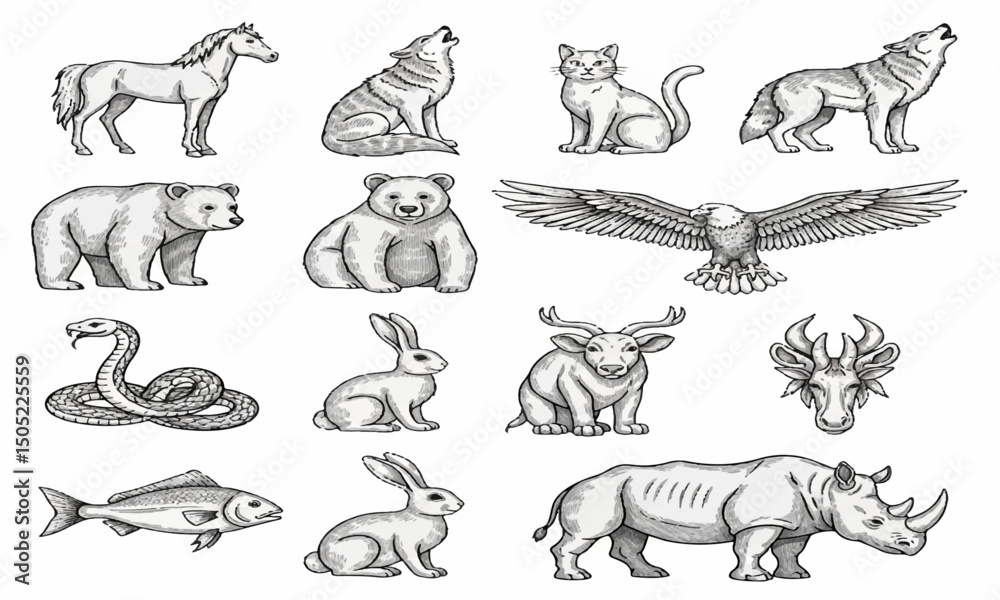 Obraz premium wild animals collection