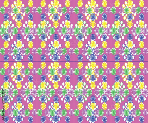 seamless floral pattern with Pom pom