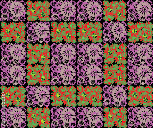 seamless floral pattern, bed of flowers