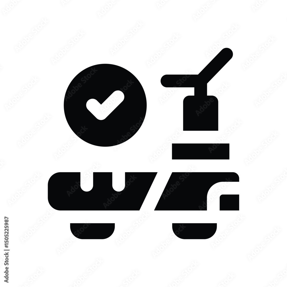 Obraz premium treadmill glyph icon. Strong and solid vector icon for websites, mobile interfaces, presentations, and visual branding. High quality and easy to edit.