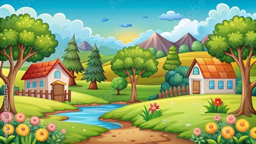 scenery cartoon background
