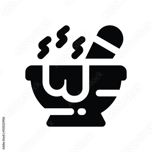 soup glyph icon. Strong and solid vector icon for websites, mobile interfaces, presentations, and visual branding. High quality and easy to edit.