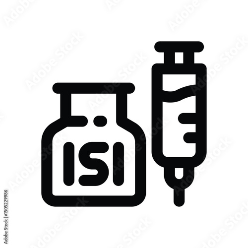 insulin line icon. Clean and minimalist vector icon for websites, mobile apps, presentations, and logos. Fully scalable and customizable for any project.