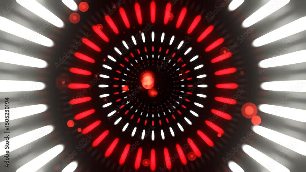 Red and White Infinite Luminescent Abstract Space Background VJ Loop in 4K