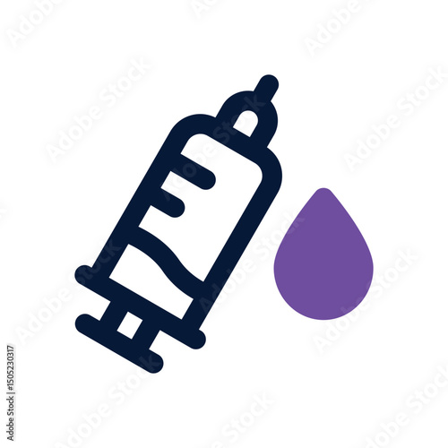 syringe duotone icon. Sleek and modern vector icon for websites, mobile apps, marketing materials, and corporate design. Fully scalable and ready to use.