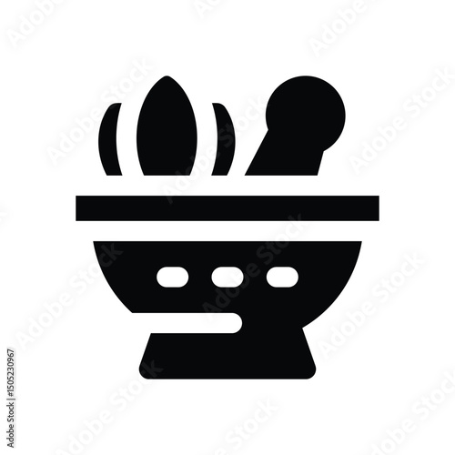 mortar glyph icon. Strong and solid vector icon for websites, mobile interfaces, presentations, and visual branding. High quality and easy to edit.