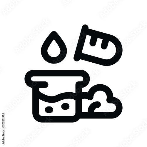 chemical reaction line icon. Clean and minimalist vector icon for websites, mobile apps, presentations, and logos. Fully scalable and customizable for any project.