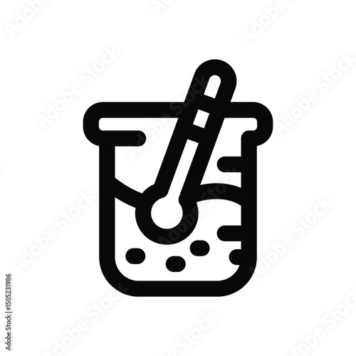 beaker line icon. Clean and minimalist vector icon for websites, mobile apps, presentations, and logos. Fully scalable and customizable for any project.