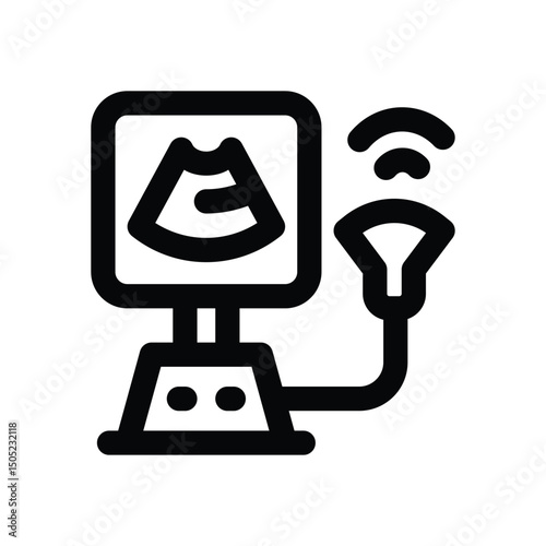 ultrasound line icon. Clean and minimalist vector icon for websites, mobile apps, presentations, and logos. Fully scalable and customizable for any project.