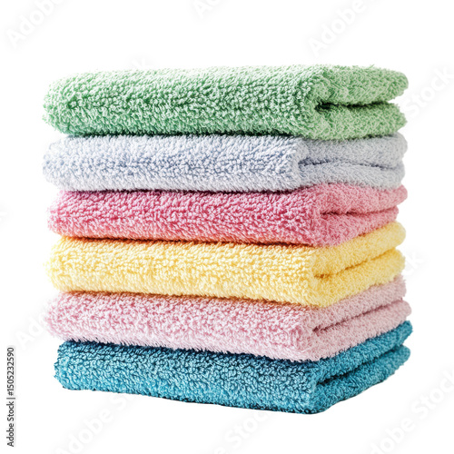 Stack of colorful terrycloth fabric showcasing soft absorbency