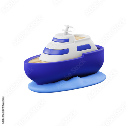 cruise ship 3d illustration