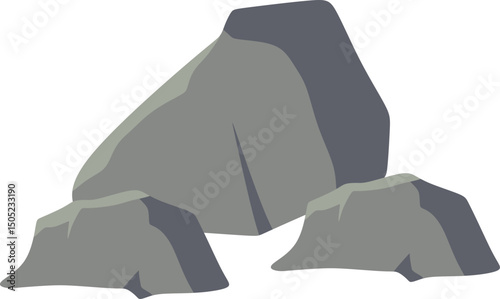 Rock Stones Illustration Flat