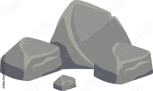 Rock Stones Illustration Flat