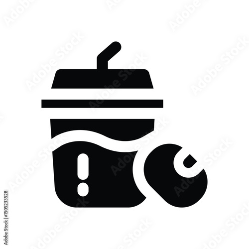 soy milk glyph icon. Strong and solid vector icon for websites, mobile interfaces, presentations, and visual branding. High quality and easy to edit.