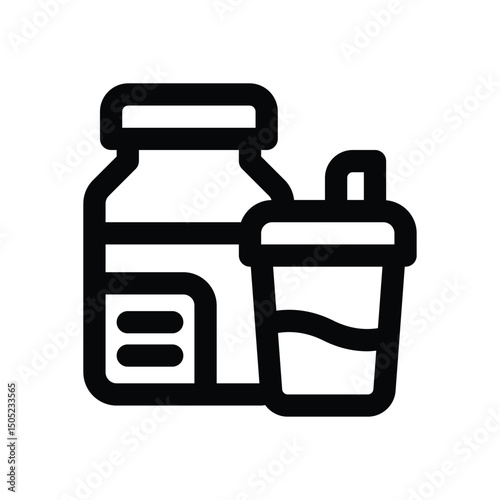 whey line icon. Clean and minimalist vector icon for websites, mobile apps, presentations, and logos. Fully scalable and customizable for any project.