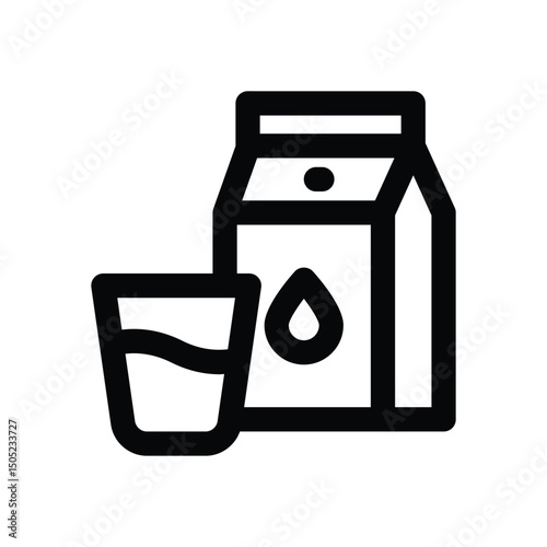 milk line icon. Clean and minimalist vector icon for websites, mobile apps, presentations, and logos. Fully scalable and customizable for any project.