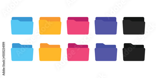 Office folder icon. File folder with documents. Folder for reports and archive cases. ile management concept. Computer files directory, line pattern. Folders organised in a system of storage. 