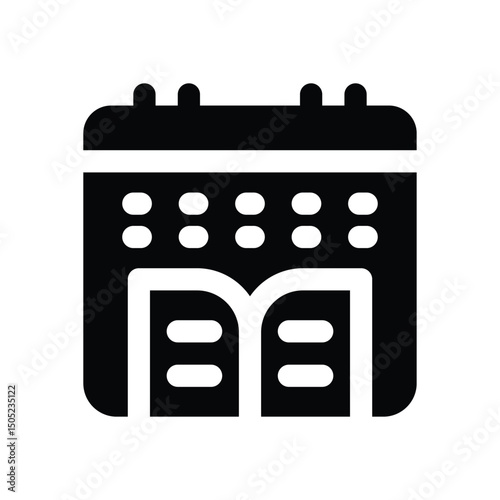 semester glyph icon. Strong and solid vector icon for websites, mobile interfaces, presentations, and visual branding. High quality and easy to edit.