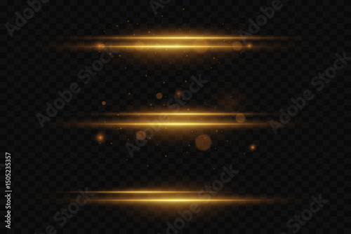 Glowing golden light effect with glitter and horizontal highlights.