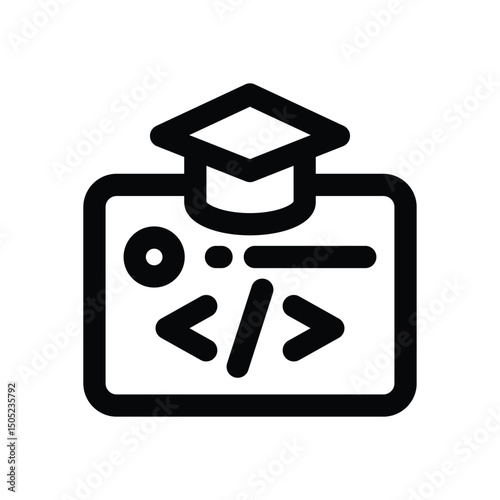 academic program line icon. Clean and minimalist vector icon for websites, mobile apps, presentations, and logos. Fully scalable and customizable for any project.
