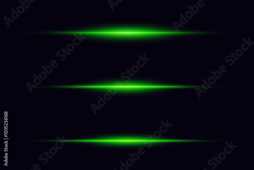 Green horizontal light flashes on dark background with glowing neon effect and futuristic lines.
