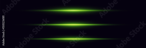 Green horizontal light flashes on dark background with glowing neon effect and futuristic lines.