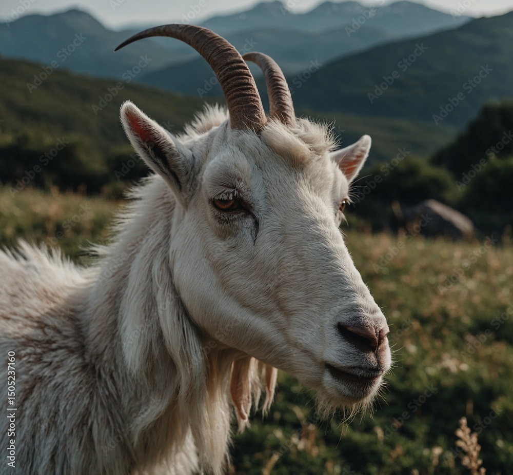 Obraz premium mountain goat on a rock