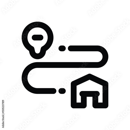 route line icon. Clean and minimalist vector icon for websites, mobile apps, presentations, and logos. Fully scalable and customizable for any project.