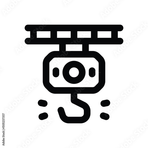 hook crane line icon. Clean and minimalist vector icon for websites, mobile apps, presentations, and logos. Fully scalable and customizable for any project.