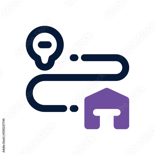 route duotone icon. Sleek and modern vector icon for websites, mobile apps, marketing materials, and corporate design. Fully scalable and ready to use.