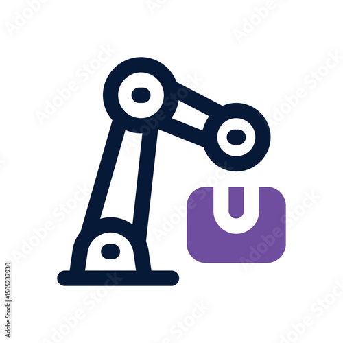 robotic arm duotone icon. Sleek and modern vector icon for websites, mobile apps, marketing materials, and corporate design. Fully scalable and ready to use.