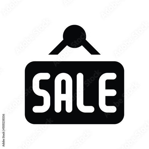 sale glyph icon. Strong and solid vector icon for websites, mobile interfaces, presentations, and visual branding. High quality and easy to edit.