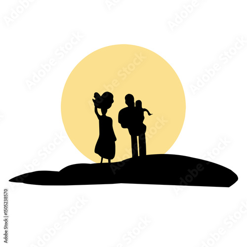 Silhouette Vector Two Hiker