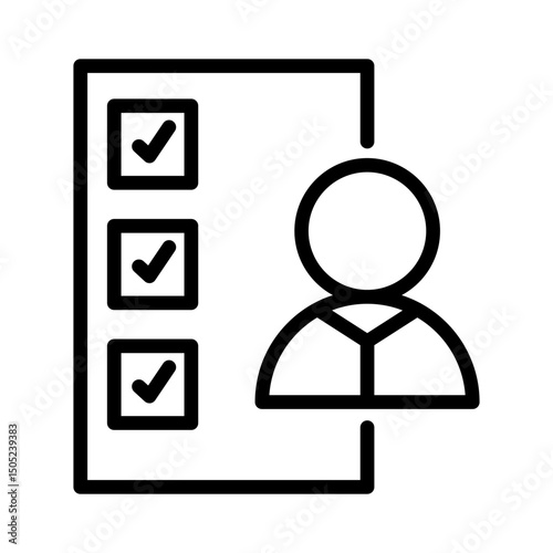 Human resources outline icon. Human resources icon isolated on white background. Transparent background, minimalist symbol. Vector images