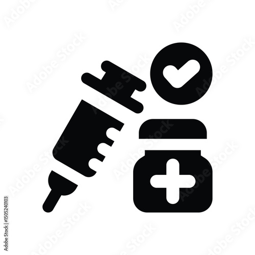 injection glyph icon. Strong and solid vector icon for websites, mobile interfaces, presentations, and visual branding. High quality and easy to edit.