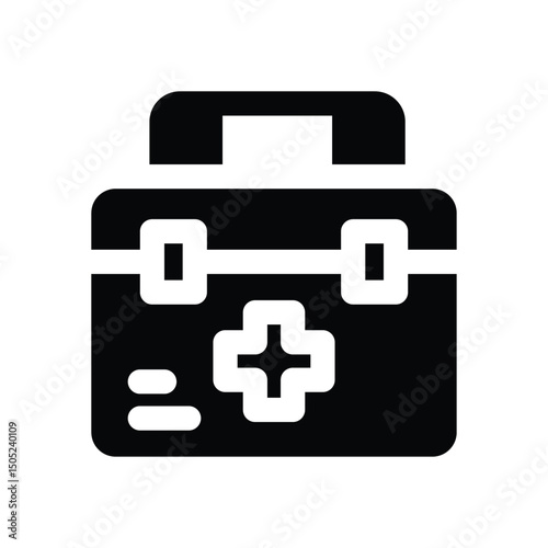 first aid kit glyph icon. Strong and solid vector icon for websites, mobile interfaces, presentations, and visual branding. High quality and easy to edit.