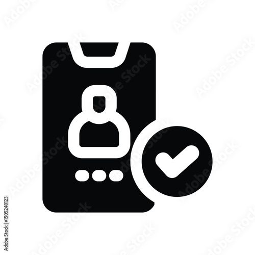 verification glyph icon. Strong and solid vector icon for websites, mobile interfaces, presentations, and visual branding. High quality and easy to edit.
