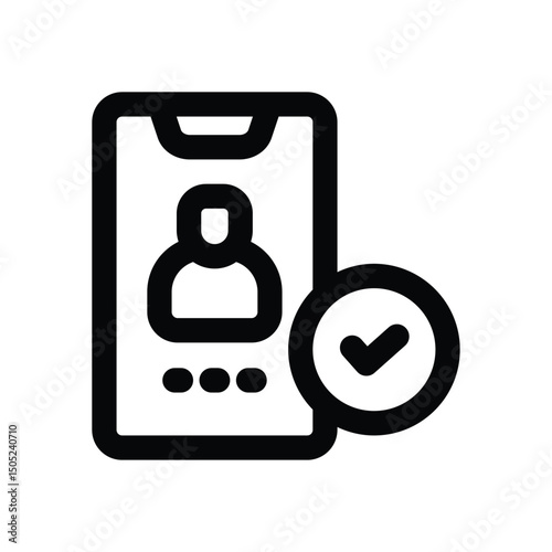 verification line icon. Clean and minimalist vector icon for websites, mobile apps, presentations, and logos. Fully scalable and customizable for any project.