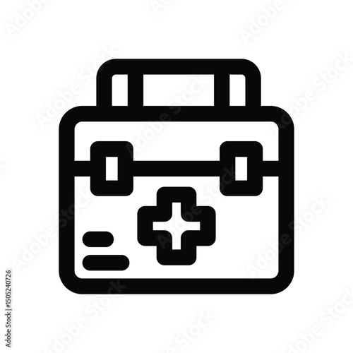 first aid kit line icon. Clean and minimalist vector icon for websites, mobile apps, presentations, and logos. Fully scalable and customizable for any project.