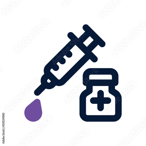 syringe needle duotone icon. Sleek and modern vector icon for websites, mobile apps, marketing materials, and corporate design. Fully scalable and ready to use.