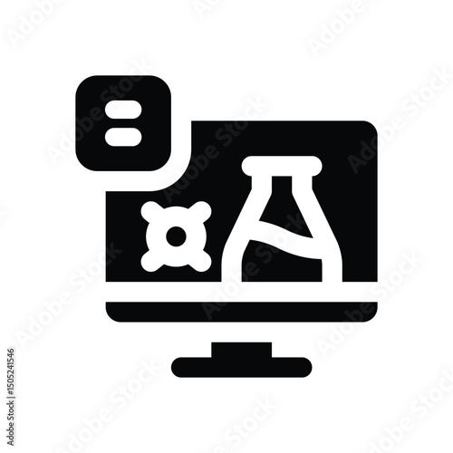 virtual lab glyph icon. Strong and solid vector icon for websites, mobile interfaces, presentations, and visual branding. High quality and easy to edit.