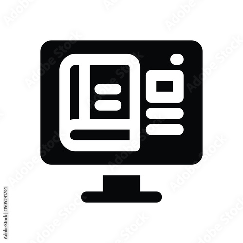 online course glyph icon. Strong and solid vector icon for websites, mobile interfaces, presentations, and visual branding. High quality and easy to edit.