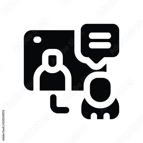 virtual classroom glyph icon. Strong and solid vector icon for websites, mobile interfaces, presentations, and visual branding. High quality and easy to edit.