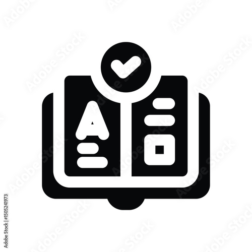 language learning glyph icon. Strong and solid vector icon for websites, mobile interfaces, presentations, and visual branding. High quality and easy to edit.