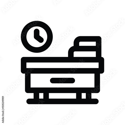 school desk line icon. Clean and minimalist vector icon for websites, mobile apps, presentations, and logos. Fully scalable and customizable for any project.