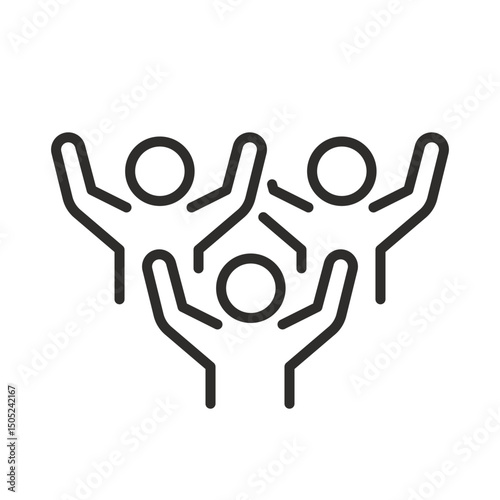 funs icon, soccer or basketball fan team, happy people group, friendship vector illustration