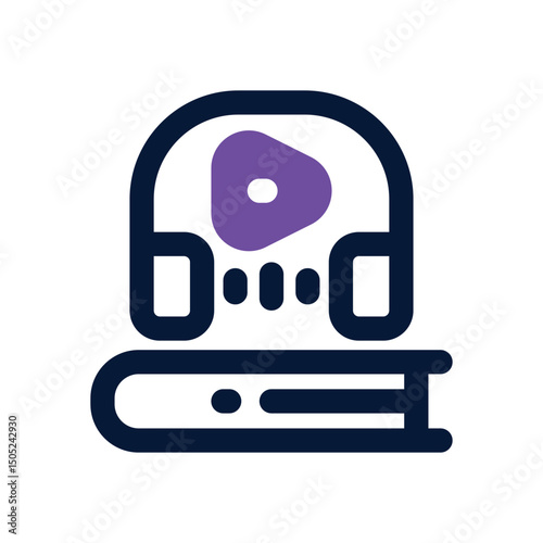 audiobook duotone icon. Sleek and modern vector icon for websites, mobile apps, marketing materials, and corporate design. Fully scalable and ready to use.