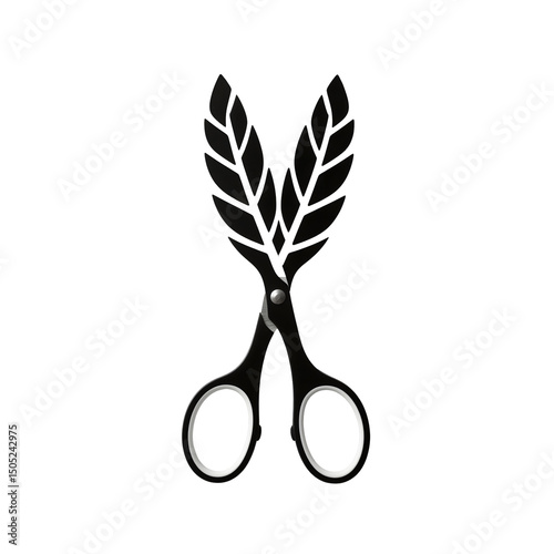  pair of scissors with blades shaped like overlapping leaves  photo