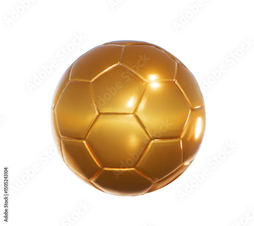 Gold ball 3d render vector, Soccer golden sport ball. Winner football award, sport championship prize icon isolated, shiny win sign