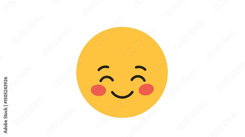 Smiling Emoji Icon with Heart Symbols Expressing Love and Happiness